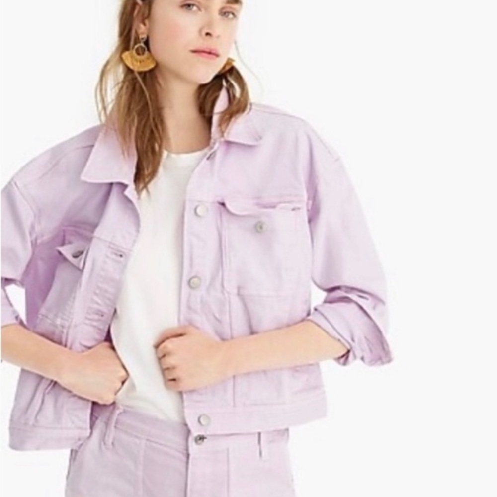 J Crew Jeans Garment Dyed Denim Jacket Purple XXS S1
